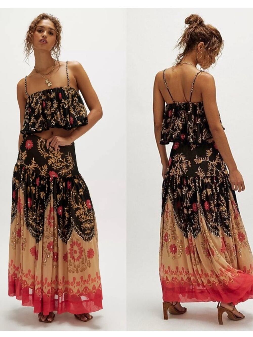 Free People Bali Almost Like Fate Maxi Skirt Set